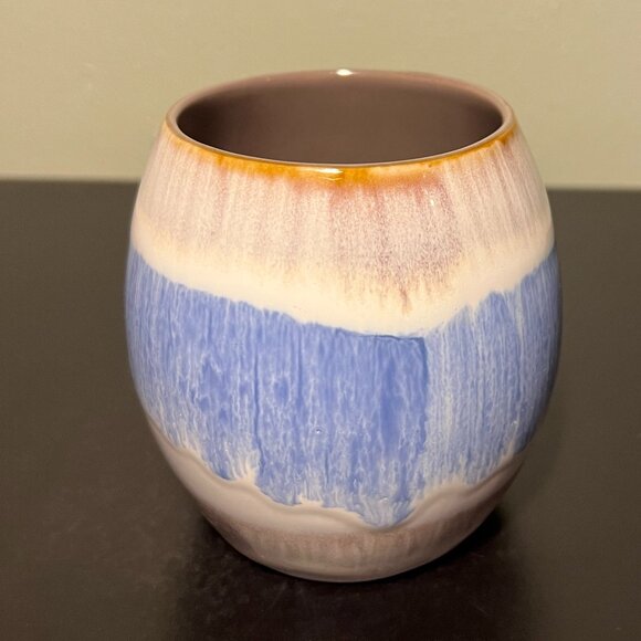 MY CAFE Handcrafted Barrel-Shaped Jumbo Drip Glaze Mug in Blue, Gray & White - Picture 8 of 16